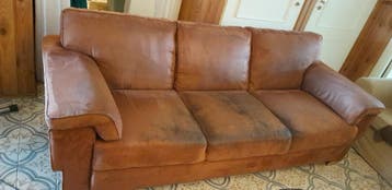 Kunst suede bruine 3 zits bank