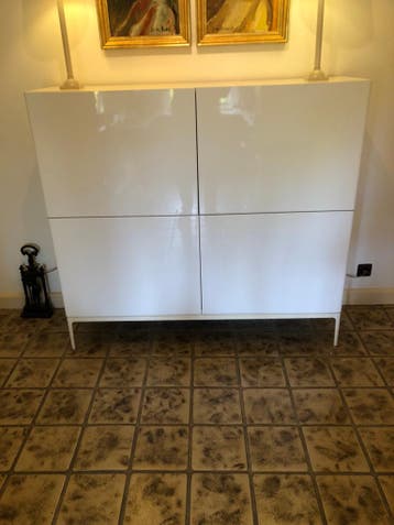 Ikea Opbergkast Glanzend Wit - 128x140x42 cm