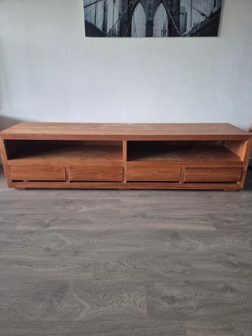 Teakhouten TV-meubel 200x50x50 cm
