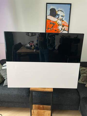 Set van 2 Gebruikte Hangende Kastjes - Wit/Zwart Hoogglans