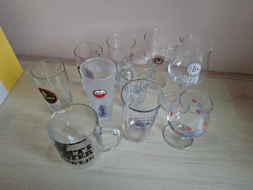 Verschillende bierglazen gratis op te halen