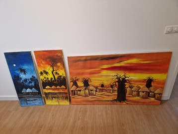 3 Afrikaanse schilderijen, gratis op te halen