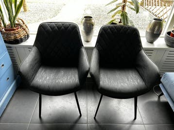 Eetkamer stoelen (donker grijs)