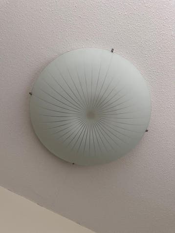 IKEA plafondlamp E27, 50cm diameter, mat glas
