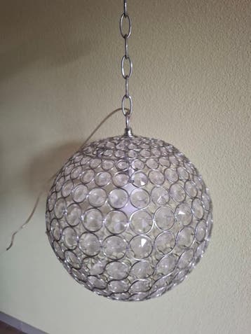 Hanglamp met kristallen, Ø 30cm
