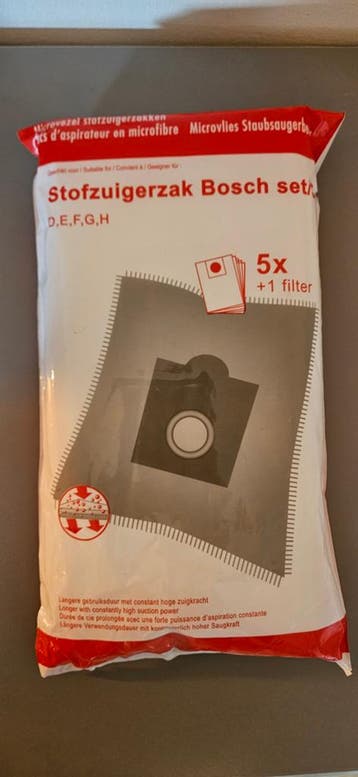 Stofzuigerzakken Bosch set D,E,F,G,H - 5x zak + 1 filter