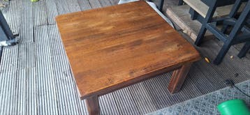 Massief eiken salon tafel (hoektafel)