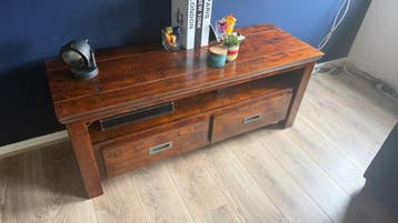 Massief houten tv-meubel met lades