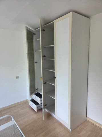 IKEA Pax Kast 240x60x150cm met plakplastic op glasplaten