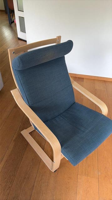 Gratis stoel fauteuil blauw hout ikea