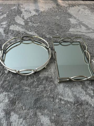 Decoratieve spiegellade set - Rond & Rechthoekig