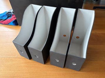 Mooie Handige houten magazine- & tijdschriftbakken;zwart wit