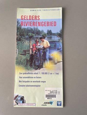 ANWB/VVV Toeristenkaart GEBRUIKT Gelders Rivierengebied