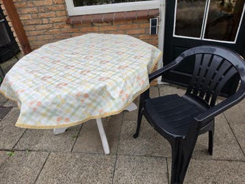 Ovale tuintafel wit - Gebruikt