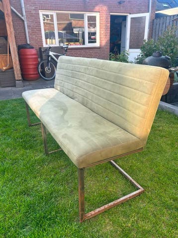 Gratis Vintage bankje/eetbankje - groen - 3-persoons