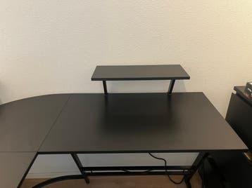 Stijlvol zwart hoekbureau in L-vorm