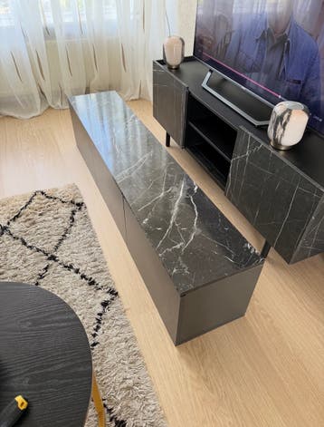 TV-meubel zwart marmerlook 160 cm - Gratis af te halen