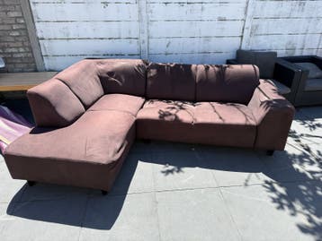 Comfortabele bruine hoekbank - Gebruikt