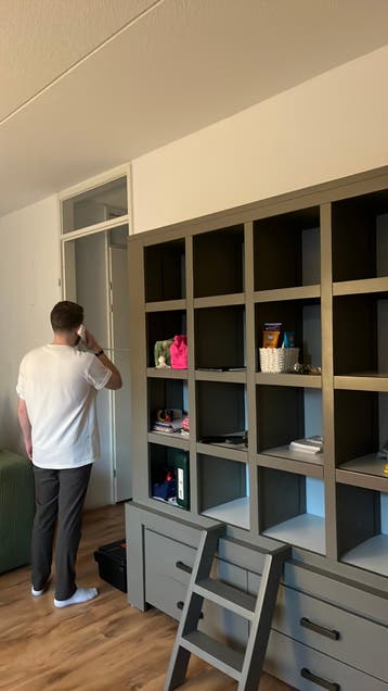 Large Grey Storage Shelving Unit / Bookcase