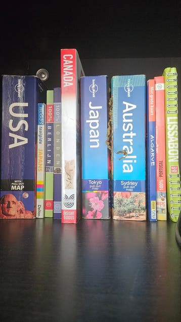 Reisboeken: Lonely Planet (Japan, USA, Australië) en 100%