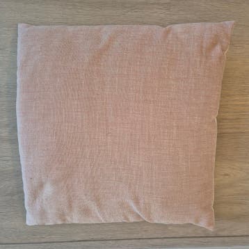 Roze/beige kussentje met rits