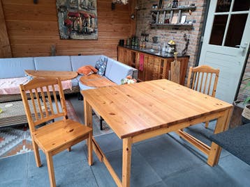 Grenen uitklapbare tafel