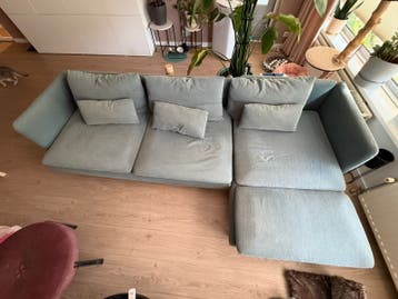 Groene stoffen loungebank van Ikea