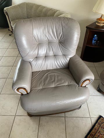 GRATIS Comfortabele leren fauteuil - Grijs