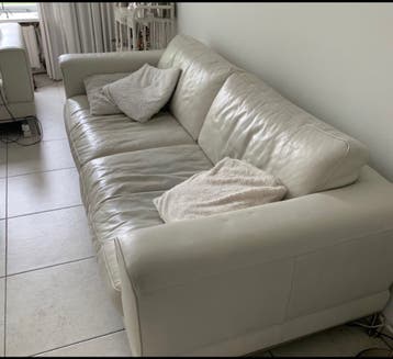 Comfortabele 3-zits bank van licht leer