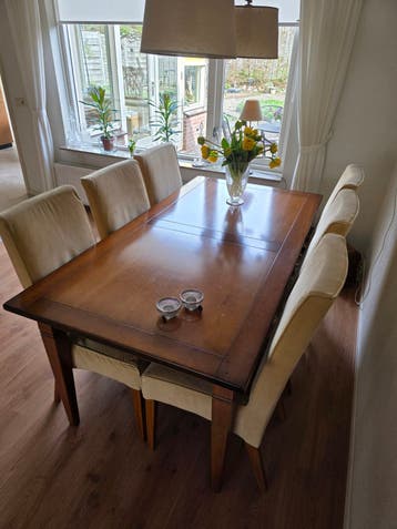 Kersenhouten grote eettafel