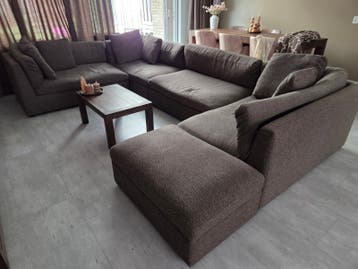 Grote comfortabele hoekbank met chaise longue