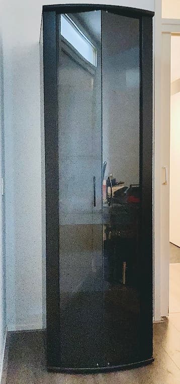 2-deurs VITRINEKAST zwart