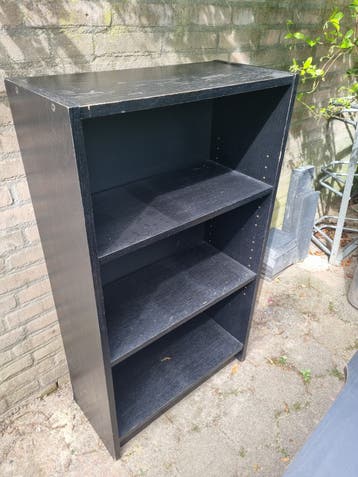 Zwart Boekenkastje met 3 Planken