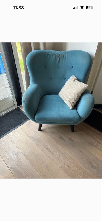 Comfortabele blauwe stoel / fauteuil - Gebruikt