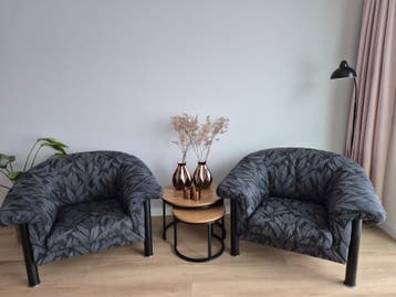 Gratis, 2 stuks nette blauwe fauteuils, stoelen