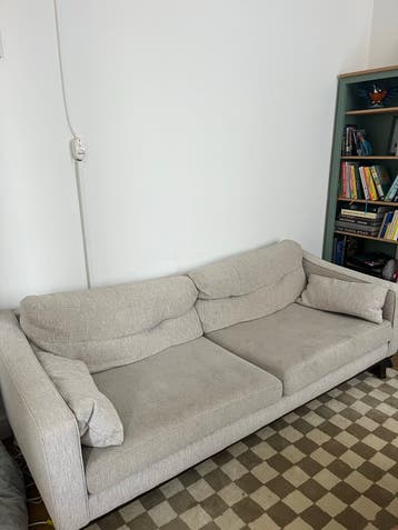 Comfortabele 3-zitsbank in lichte stof