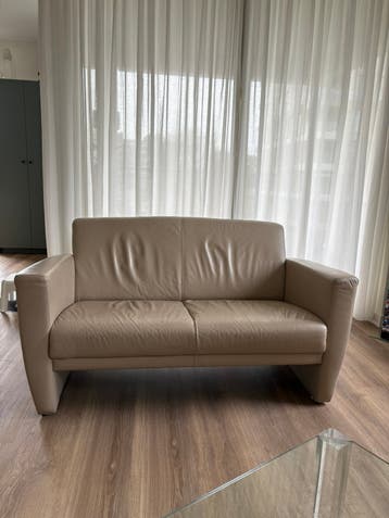 Tweezits bank ( LEER ) kleur beige ( MONTEL ) Gratis