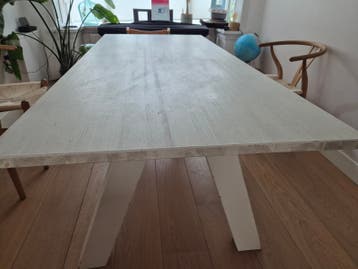 Grote witte eettafel 200x90x76 cm