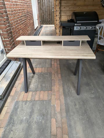 Modern bureau 120 cm met twee kleine lades