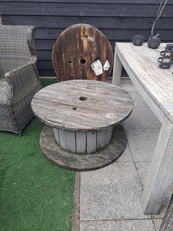 Robuuste houten kabelhaspel tafel voor buiten