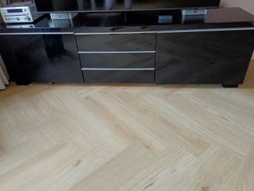 Modern zwarte tv kast met lades