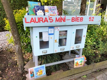 Een leuke mini bieb met boeken voor kinderen en volwassenen
