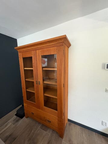 Vitrine kast eiken in de olie