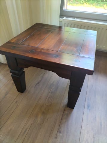 Massief houten bijzettafel - Donkerbruin