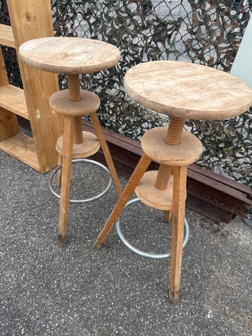 2 Vintage houten barkrukken van IKEA - Zo goed als nieuw