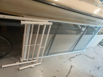Metalen bedframe met gaasbodem - Wit, 90x200 cm
