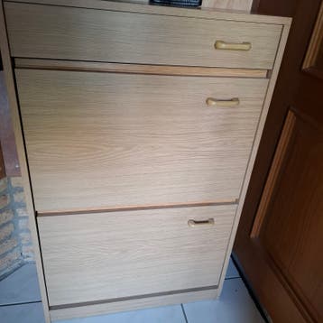 Schoenenkast met 3 vakken - Licht hout