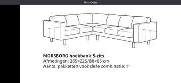 Norsborg 5zits hoekbank
