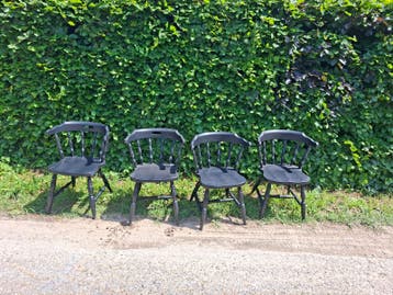 Zwarte café stoelen - Set van 4