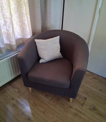 Gratis grijze IKEA Tullstra fauteuil